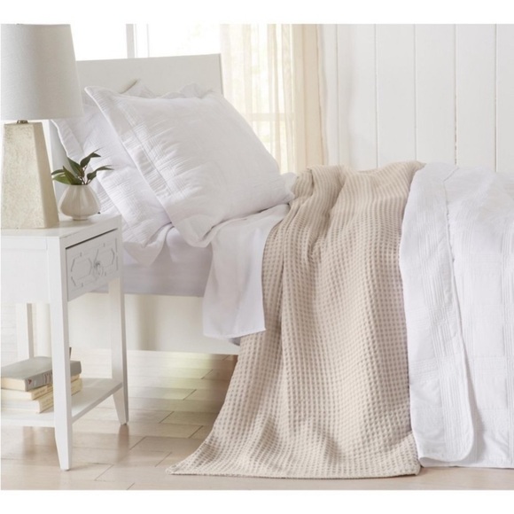 Great Bay Home Cotton Super Soft All-SeasonWaffle Weave Knit Blanket tw…